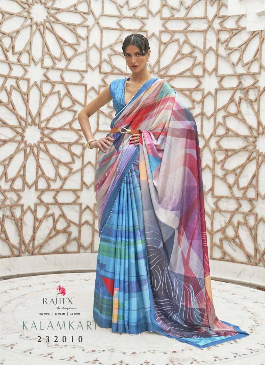 Kalamkari By Raj Tex 232001 To 232011 Series Indian Traditional Wear Collection Beautiful Stylish Fancy Colorful Party Wear & Occasional Wear Crepe Silk Sarees At Wholesale Price