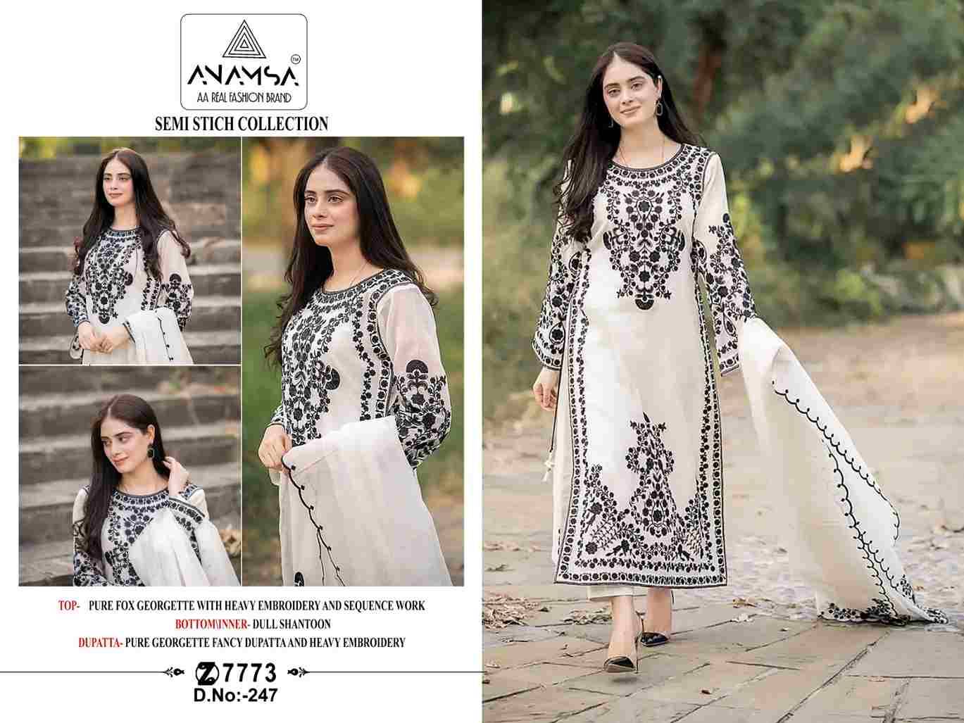 Anamsa Hit Design 247 By Fashid Wholesale Beautiful Pakistani Suits Colorful Stylish Fancy Casual Wear & Ethnic Wear Pure Faux Georgette Embroidered Dresses At Wholesale Price