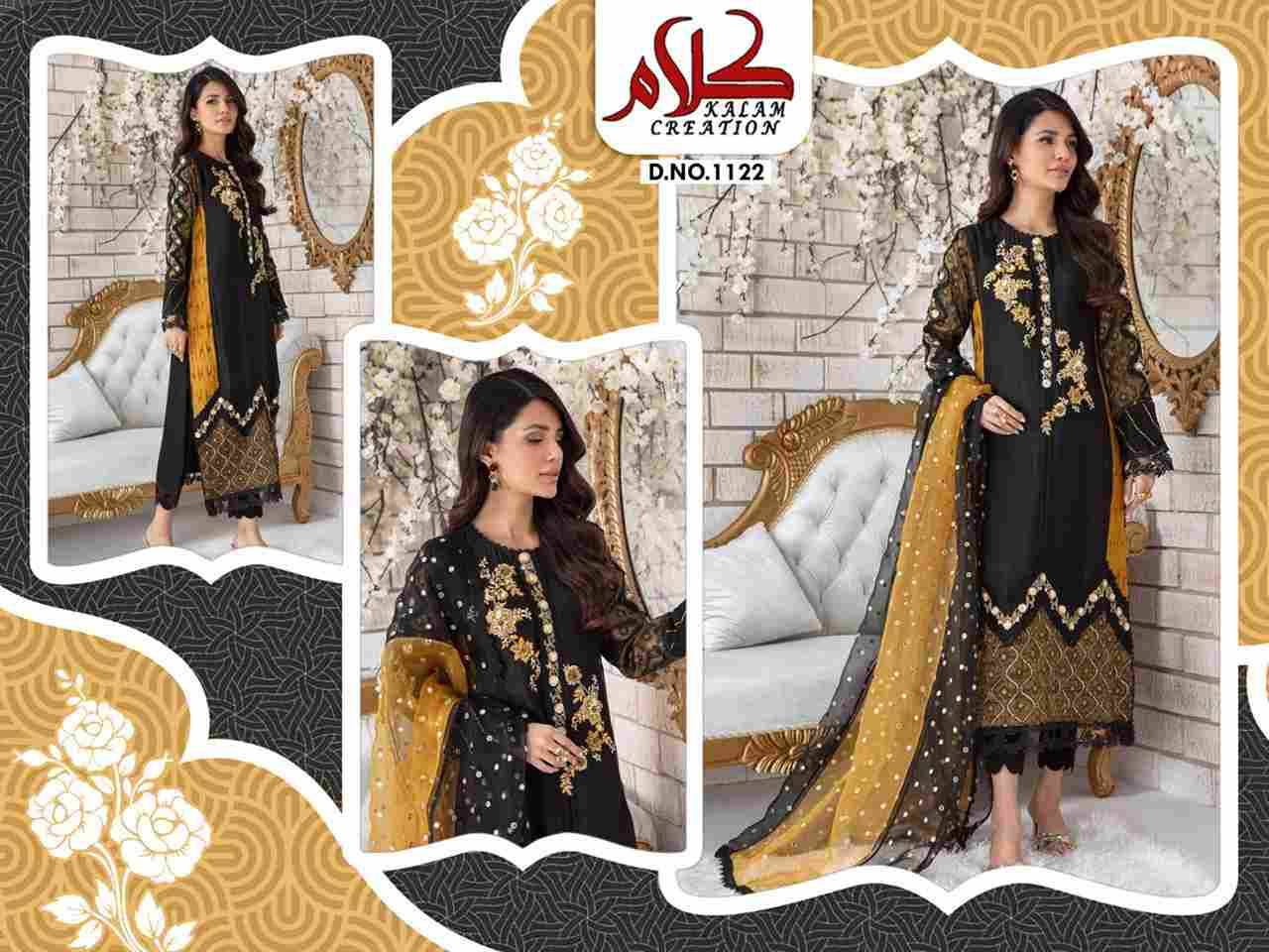 Kalam Hit Design 1122 By Kalam Creation Beautiful Pakistani Suits Colorful Stylish Fancy Casual Wear & Ethnic Wear Pure Faux Georgette Embroidered Dresses At Wholesale Price