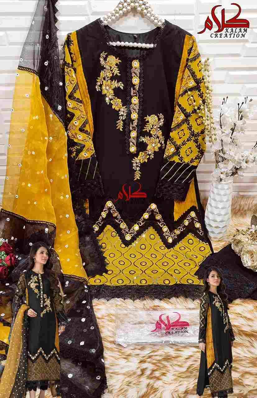 Kalam Hit Design 1122 By Kalam Creation Beautiful Pakistani Suits Colorful Stylish Fancy Casual Wear & Ethnic Wear Pure Faux Georgette Embroidered Dresses At Wholesale Price