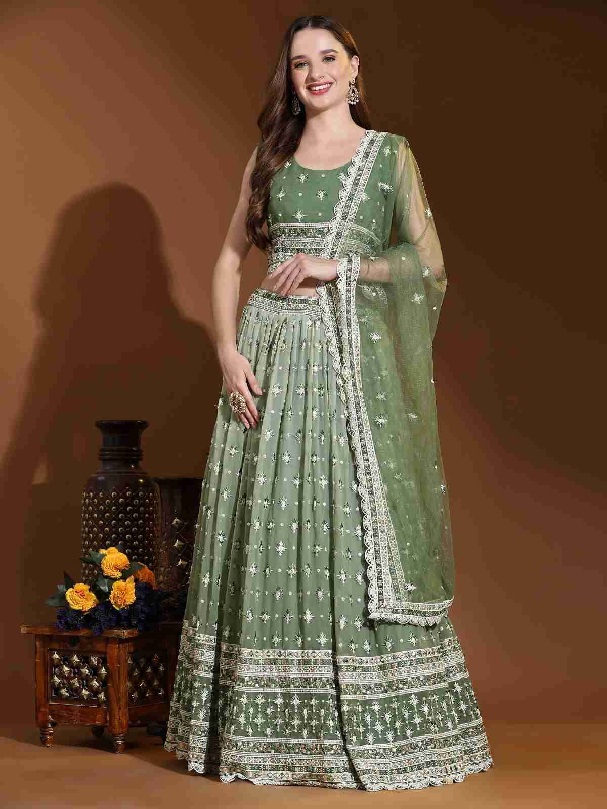C-1971 By Amoha Trendz 1971-A To 1971-D Series Designer Beautiful Festive Collection Occasional Wear & Party Wear Viscose Georgette Lehengas At Wholesale Price