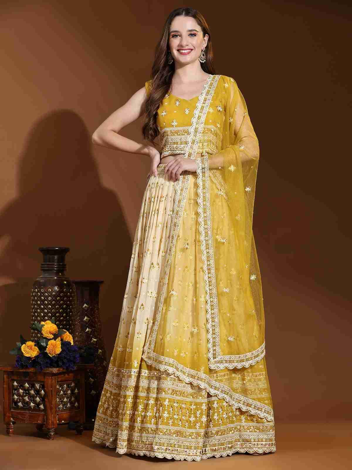 C-1971 By Amoha Trendz 1971-A To 1971-D Series Designer Beautiful Festive Collection Occasional Wear & Party Wear Viscose Georgette Lehengas At Wholesale Price