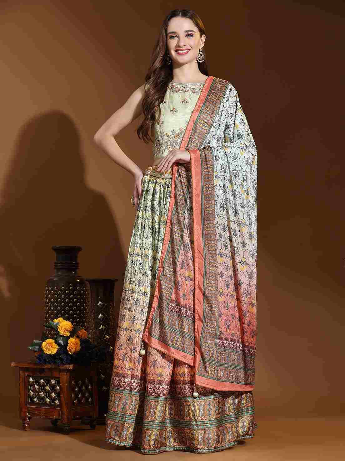 C-2047 By Amoha Trendz 2047-A To 2047-B Series Designer Beautiful Festive Collection Occasional Wear & Party Wear Chinnon Lehengas At Wholesale Price