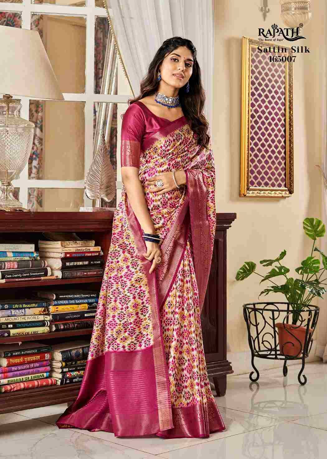 Sunheri By Rajpath 165001 To 165008 Series Indian Traditional Wear Collection Beautiful Stylish Fancy Colorful Party Wear & Occasional Wear Pure Satin Sarees At Wholesale Price
