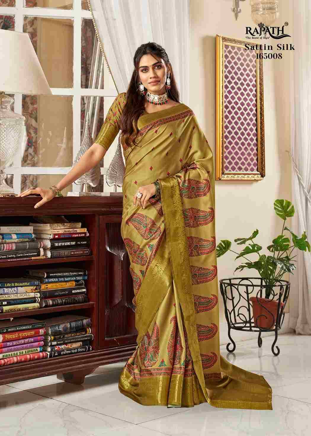 Sunheri By Rajpath 165001 To 165008 Series Indian Traditional Wear Collection Beautiful Stylish Fancy Colorful Party Wear & Occasional Wear Pure Satin Sarees At Wholesale Price