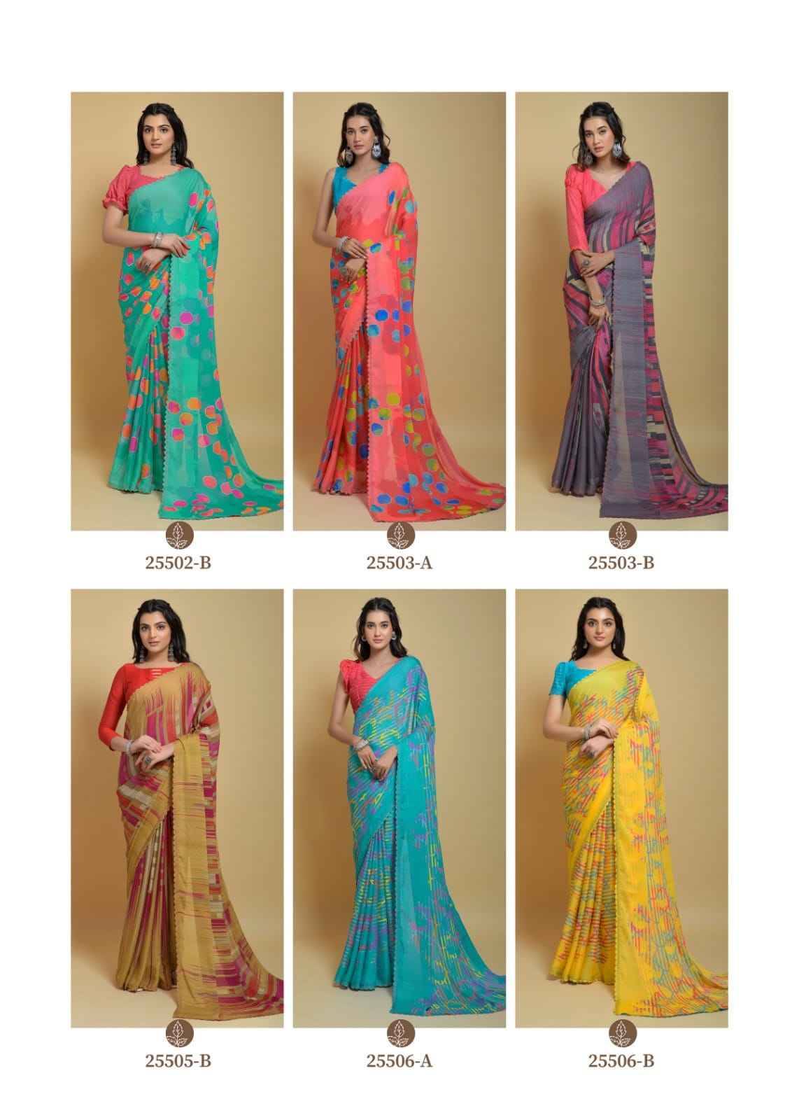 Raagsutra By Ruchi Sarees 25501-A To 25506-B Series Indian Traditional Wear Collection Beautiful Stylish Fancy Colorful Party Wear & Occasional Wear Silk Georgette Sarees At Wholesale Price