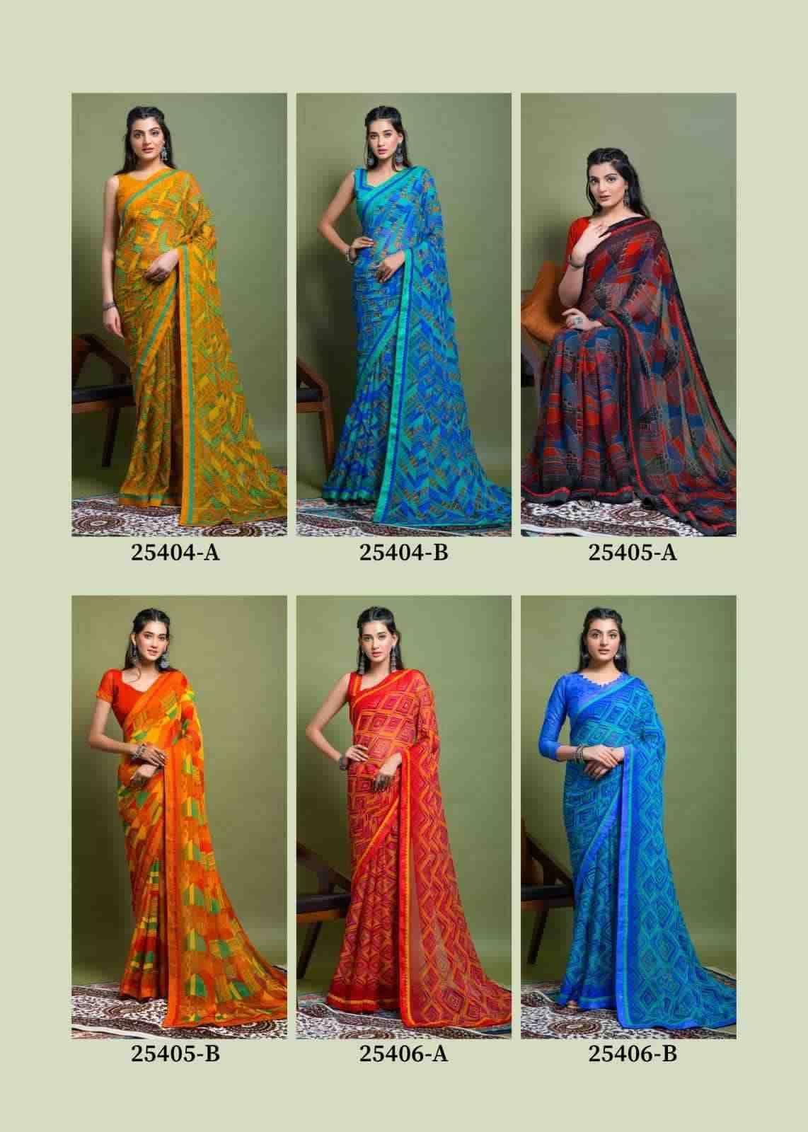 Vanilla Vol-3 By Ruchi Sarees 25401-A To 25406-B Series Indian Traditional Wear Collection Beautiful Stylish Fancy Colorful Party Wear & Occasional Wear Chiffon Sarees At Wholesale Price