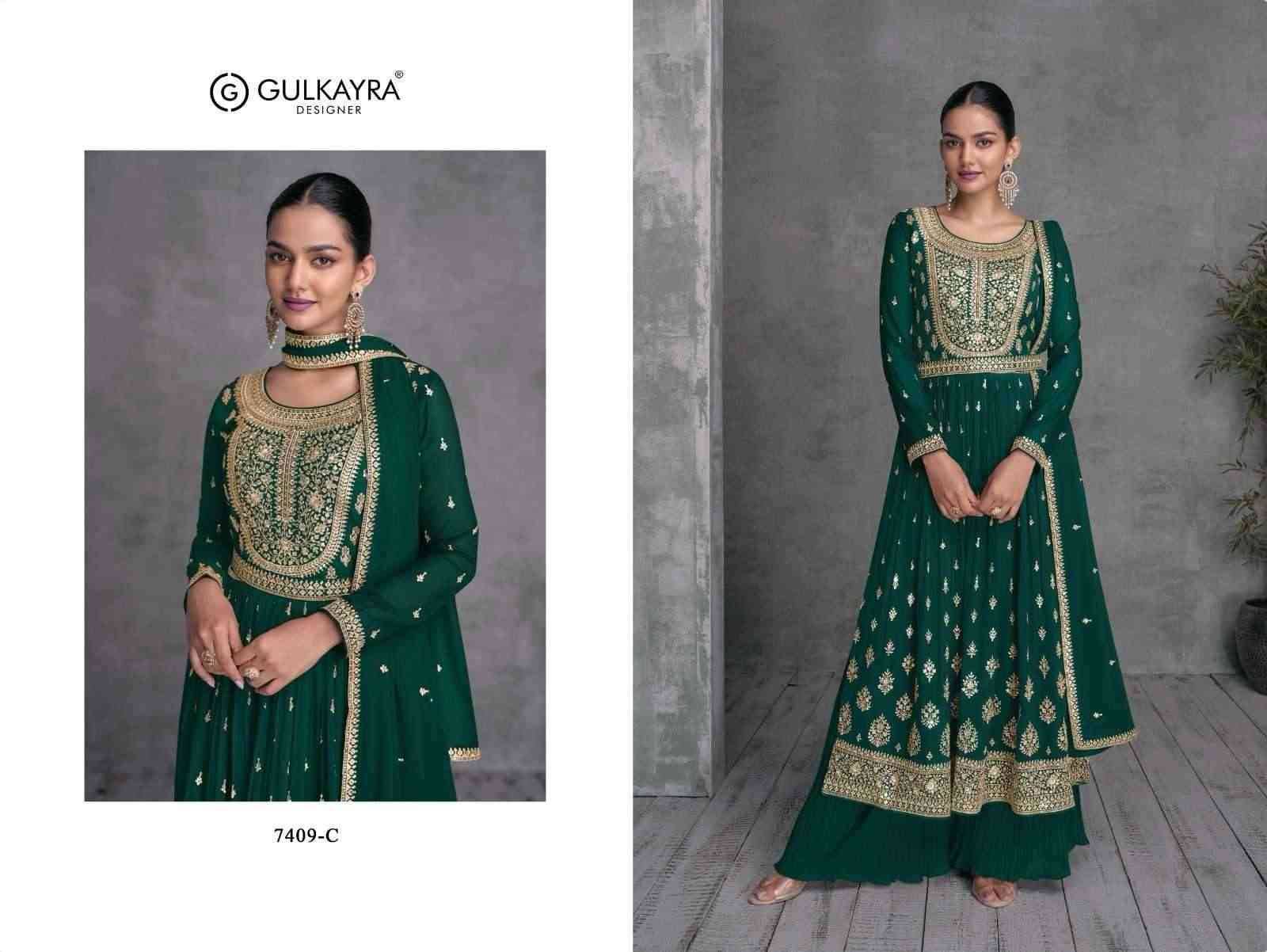 Dulari By Gulkayra Designer 7409-A To 7409-D Series Beautiful Sharara Suits Colorful Stylish Fancy Casual Wear & Ethnic Wear Georgette Embroidered Dresses At Wholesale Price