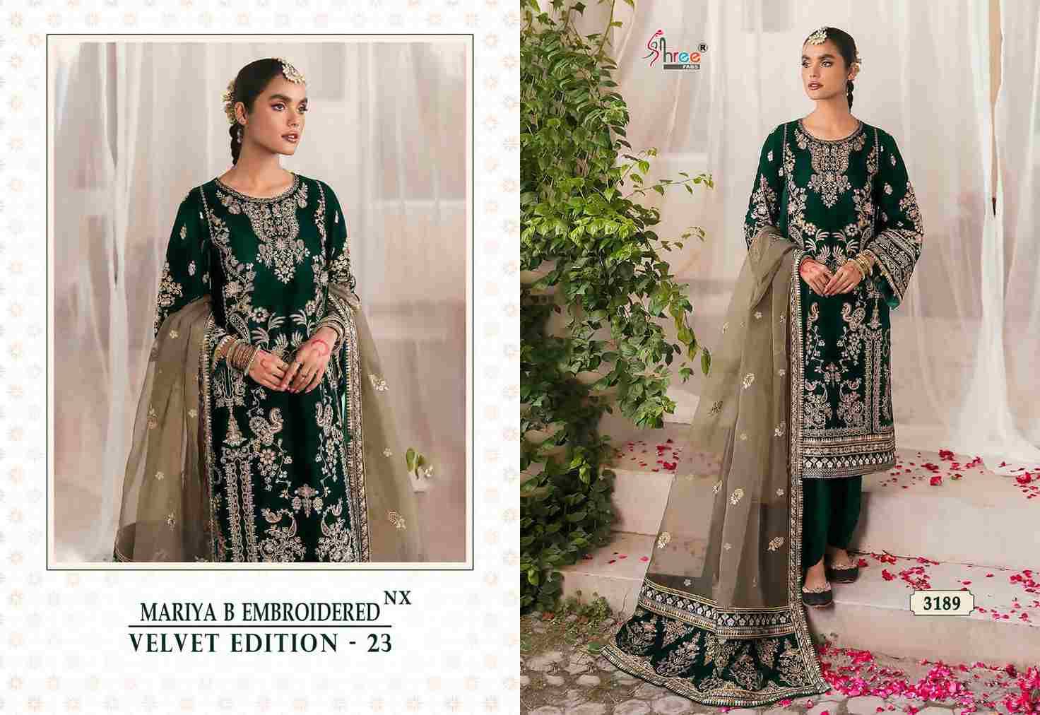Mariya B Embroidered Velvet Edition-23 Nx By Shree Fabs 3187 To 3190 Series Pakistani Suits Beautiful Fancy Colorful Stylish Party Wear & Occasional Wear Velvet Embroidery Dresses At Wholesale Price