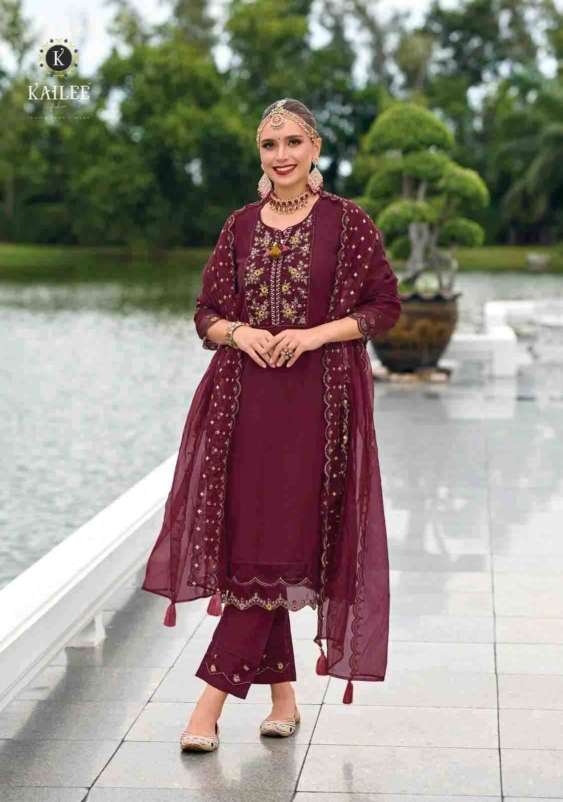 Suhagini Vol-4 By Kailee 42361 To 42364 Series Beautiful Festive Suits Colorful Stylish Fancy Casual Wear & Ethnic Wear Pure Viscose Silk With Work Dresses At Wholesale Price