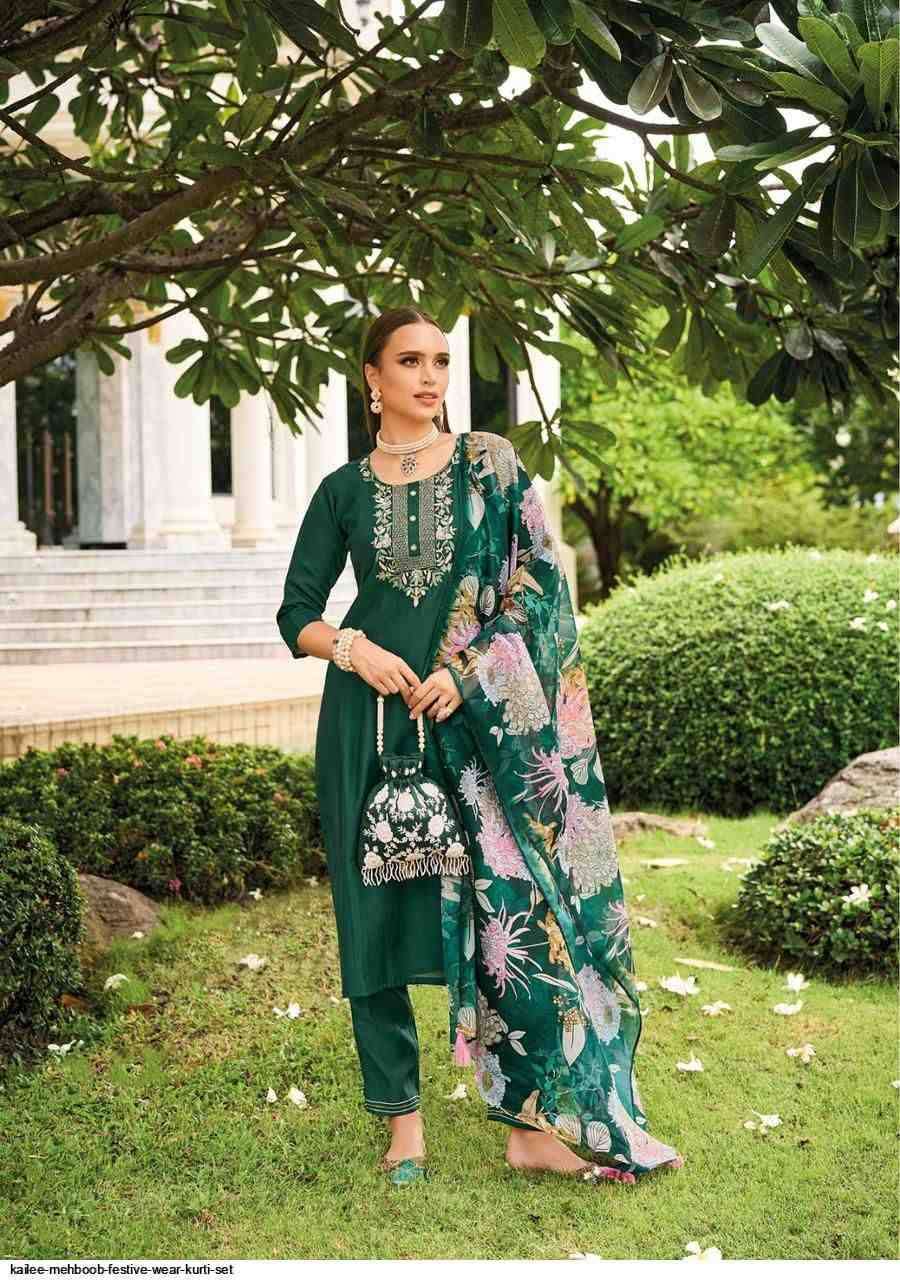 Mehboob By Kailee 41291 To 41296 Series Beautiful Festive Suits Colorful Stylish Fancy Casual Wear & Ethnic Wear Pure Viscose Silk Dresses At Wholesale Price