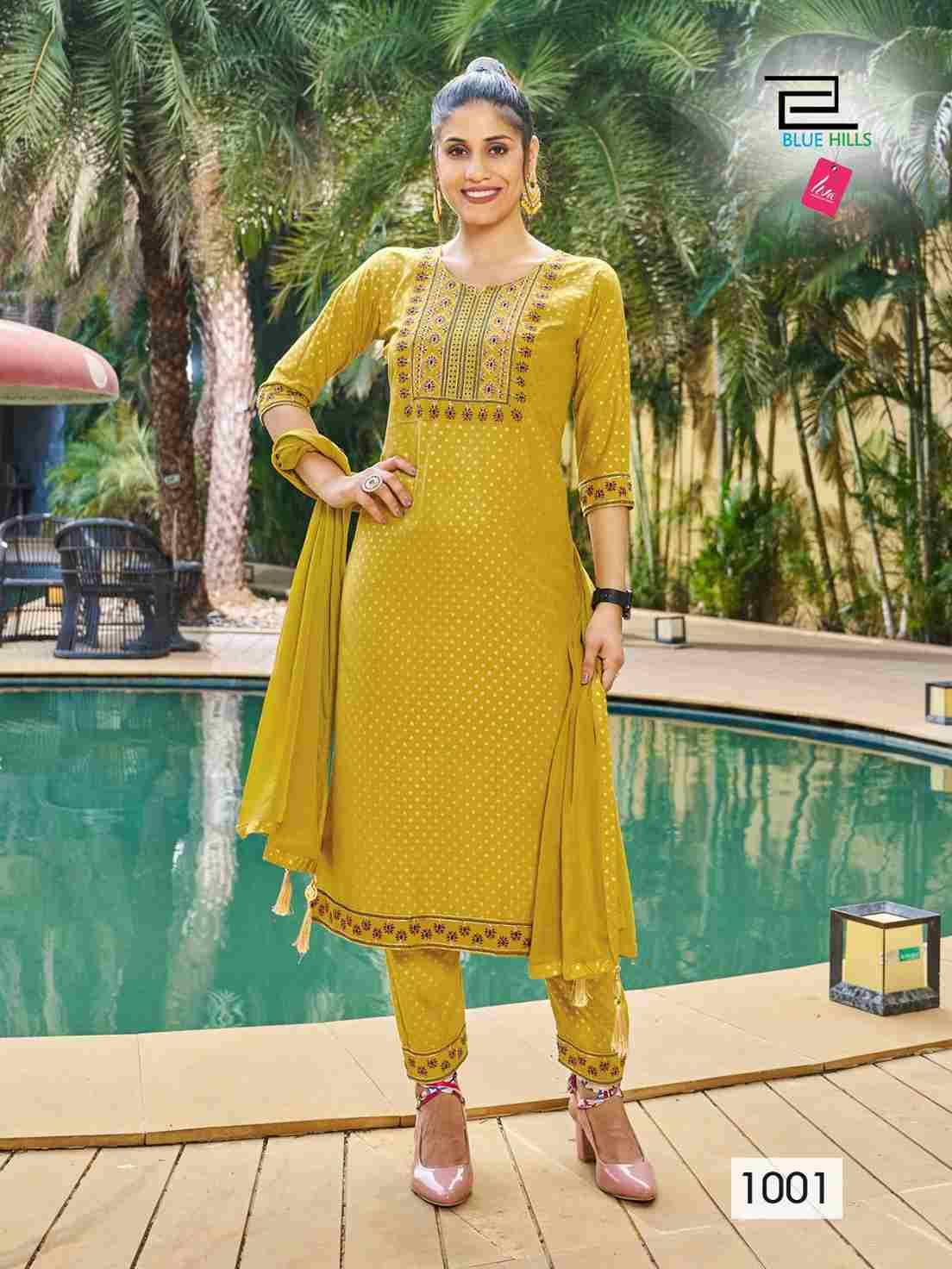 Jailer By Blue Hills 1001 To 1005 Series Beautiful Festive Suits Colorful Stylish Fancy Casual Wear & Ethnic Wear Rayon Foil Dresses At Wholesale Price