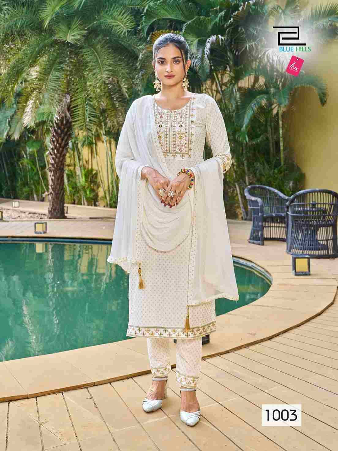 Jailer By Blue Hills 1001 To 1005 Series Beautiful Festive Suits Colorful Stylish Fancy Casual Wear & Ethnic Wear Rayon Foil Dresses At Wholesale Price
