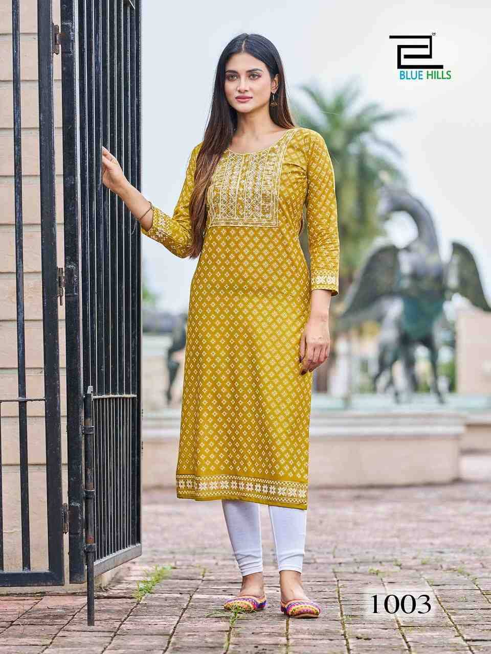 Festival Night Short Vol-1 By Blue Hills 1001 To 1008 Series Designer Stylish Fancy Colorful Beautiful Party Wear & Ethnic Wear Collection Heavy Rayon Print Kurtis At Wholesale Price