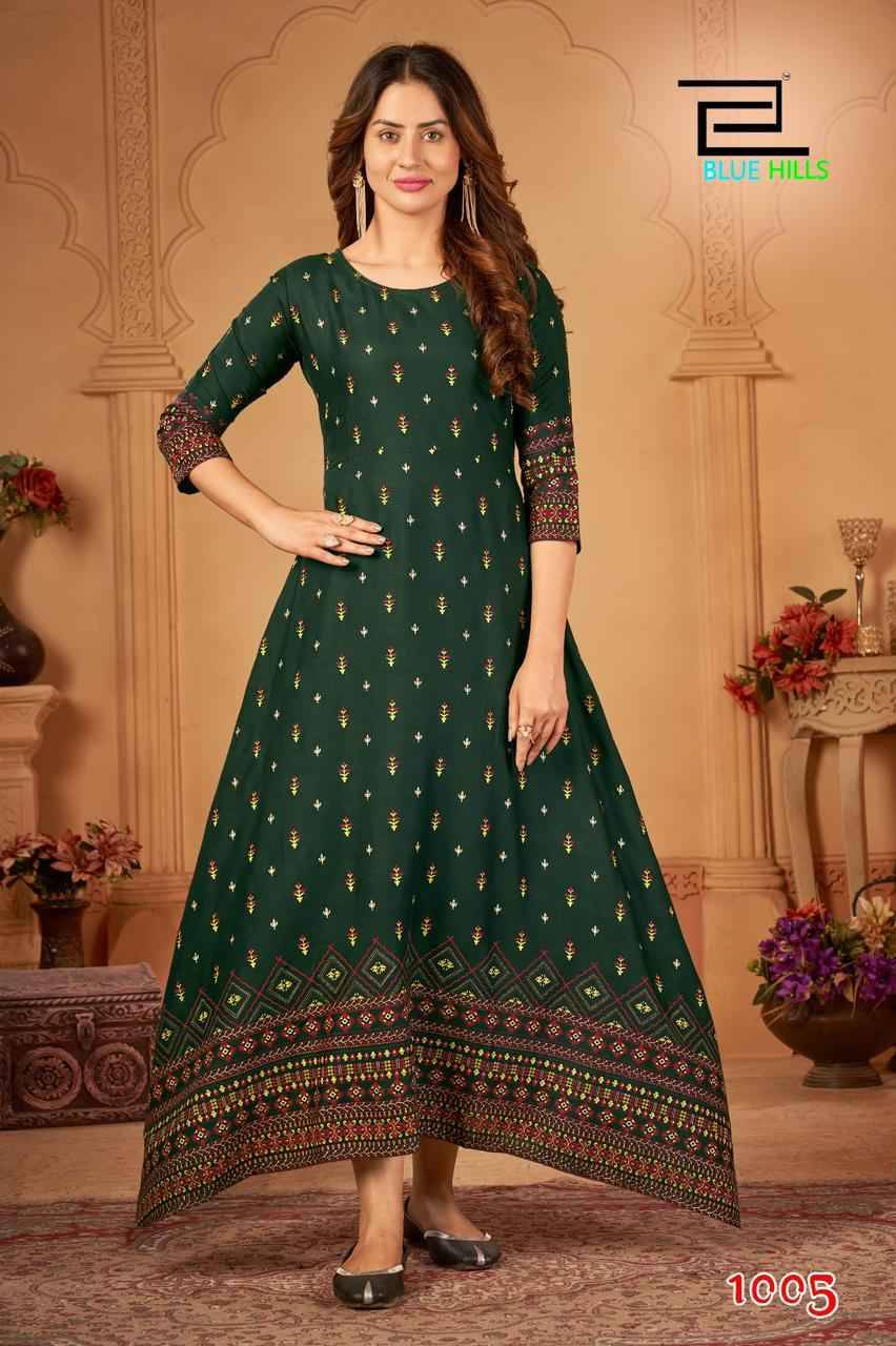 Walkway Vol-45 By Blue Hills 1001 To 1008 Series Beautiful Stylish Fancy Colorful Casual Wear & Ethnic Wear Rayon Foil Gowns At Wholesale Price