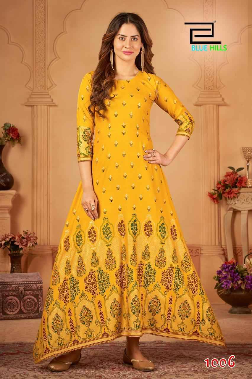 Walkway Vol-45 By Blue Hills 1001 To 1008 Series Beautiful Stylish Fancy Colorful Casual Wear & Ethnic Wear Rayon Foil Gowns At Wholesale Price