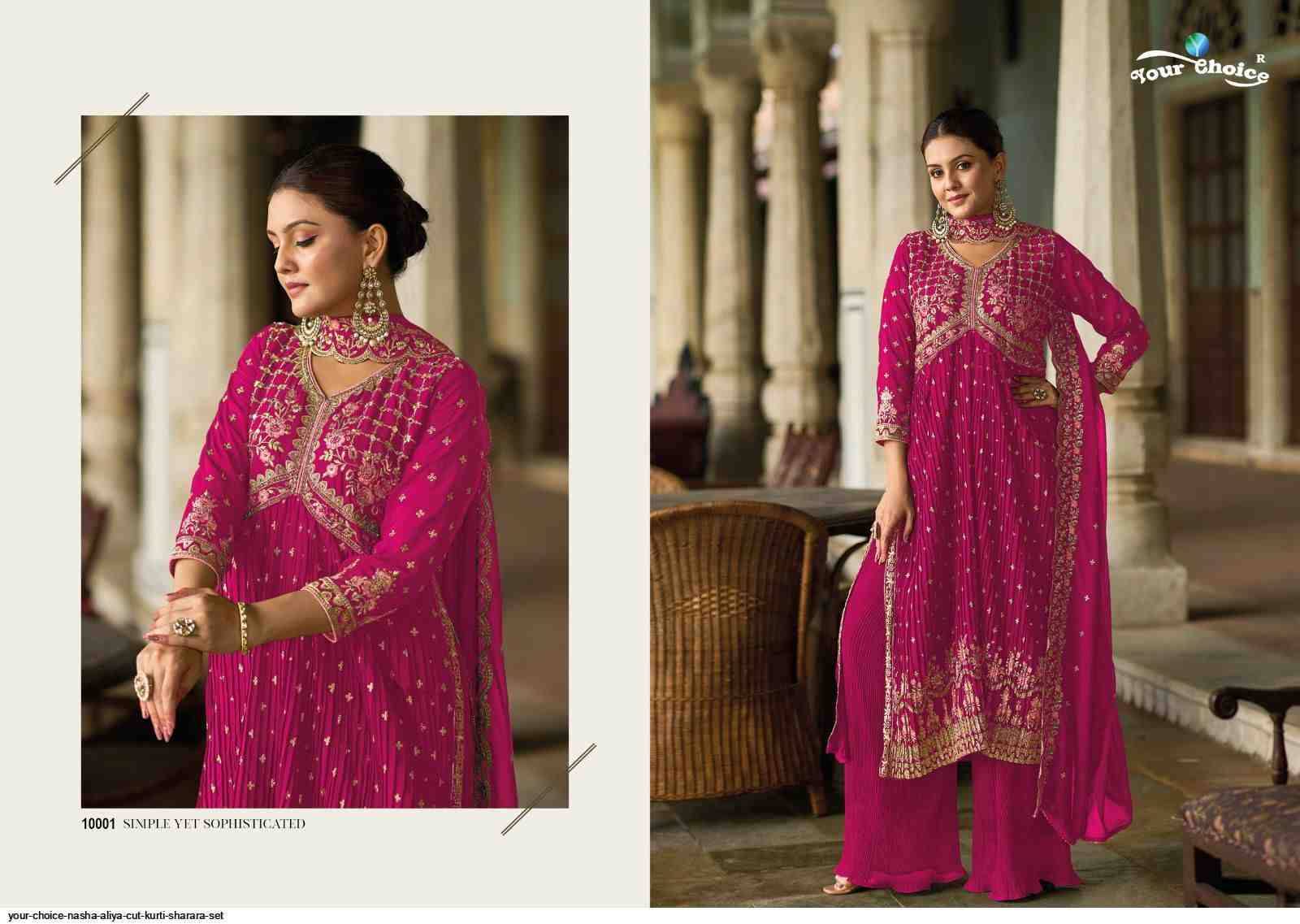 Nasha By Your Choice 10001 To 10006 Series Beautiful Stylish Fancy Colorful Casual Wear & Ethnic Wear Georgette Embroidered Dresses At Wholesale Price
