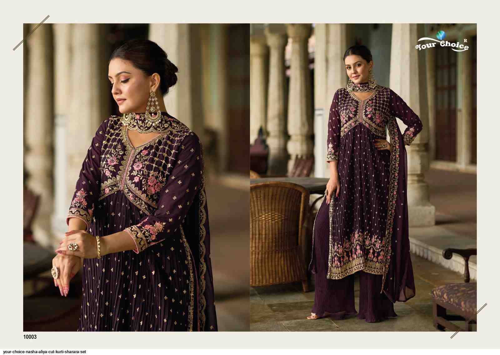 Nasha By Your Choice 10001 To 10006 Series Beautiful Stylish Fancy Colorful Casual Wear & Ethnic Wear Georgette Embroidered Dresses At Wholesale Price