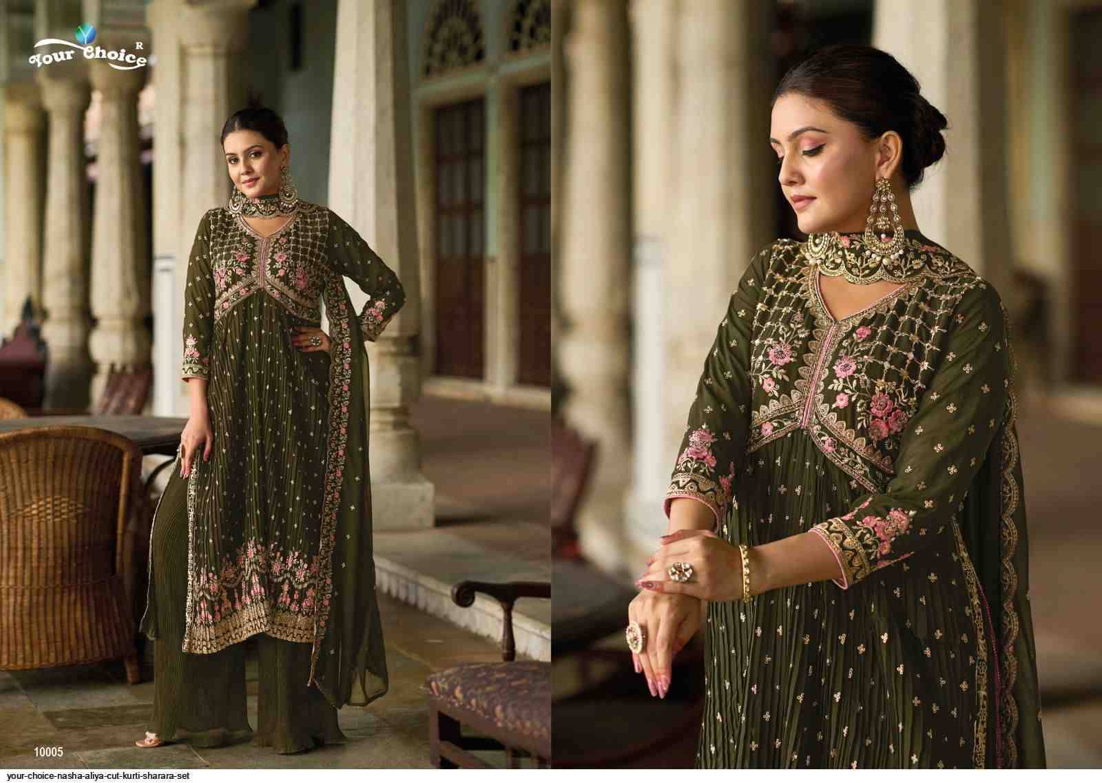 Nasha By Your Choice 10001 To 10006 Series Beautiful Stylish Fancy Colorful Casual Wear & Ethnic Wear Georgette Embroidered Dresses At Wholesale Price