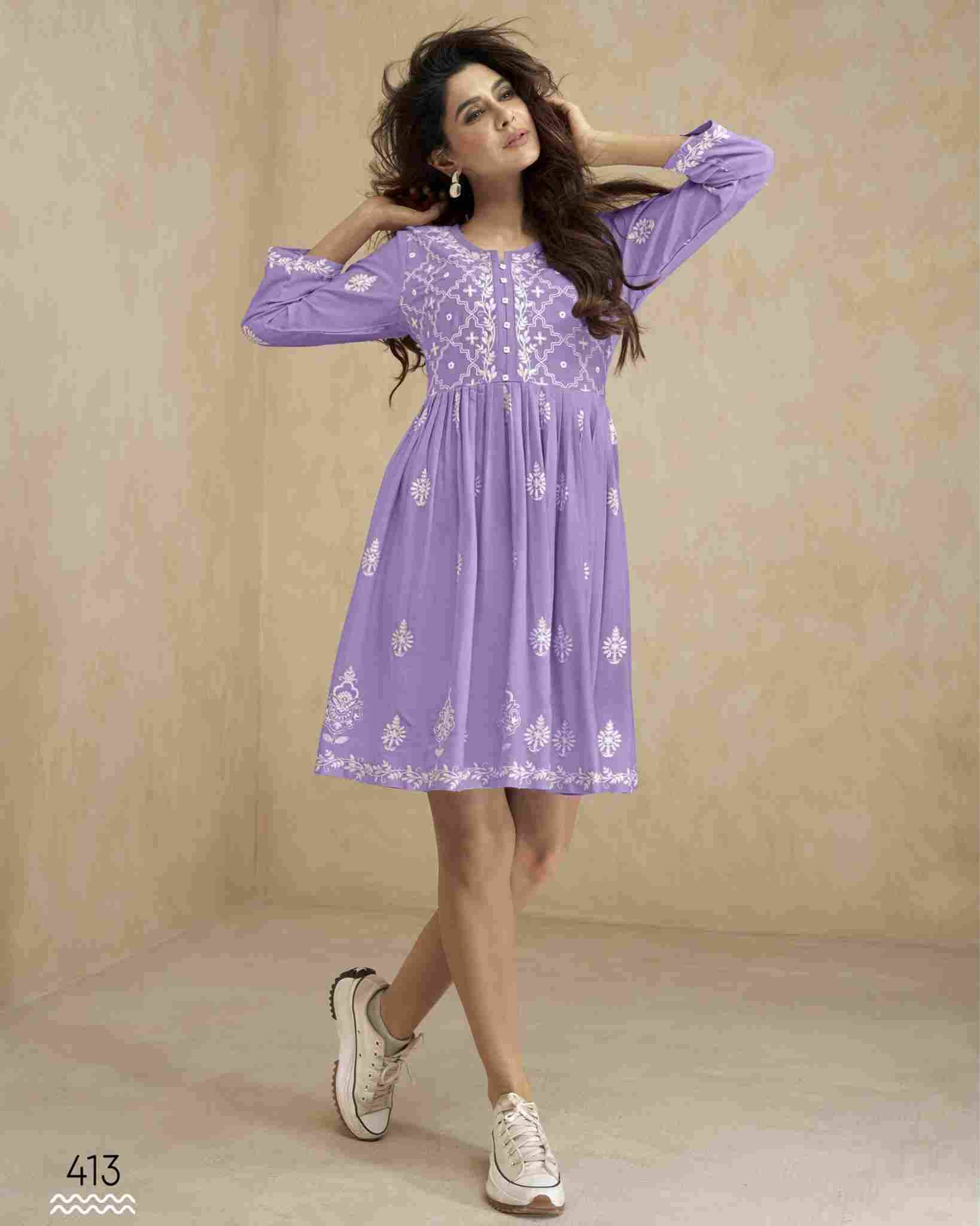 Ibadat By Kaamiri 411 To 416 Series Designer Stylish Fancy Colorful Beautiful Party Wear & Ethnic Wear Collection Heavy Rayon Print Kurtis At Wholesale Price