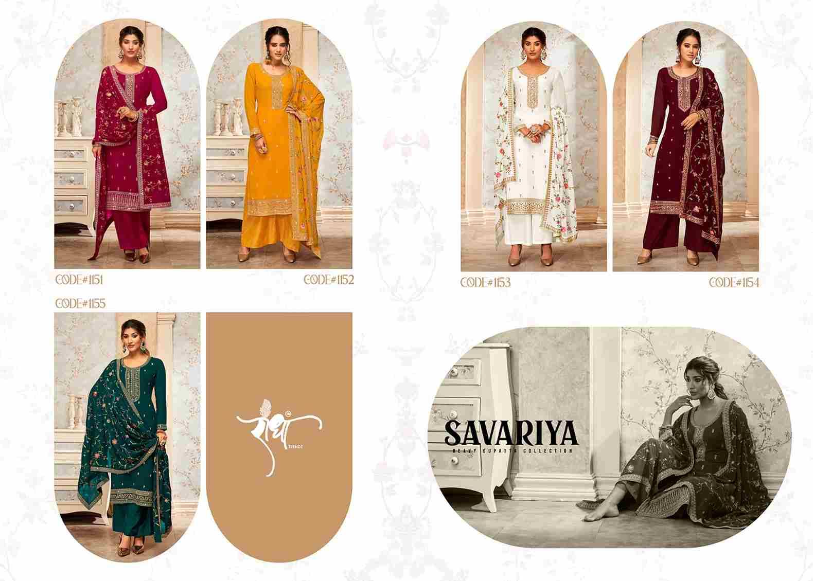 Savariya By Radha Trendz 1151 To 1155 Series Beautiful Stylish Festive Suits Fancy Colorful Casual Wear & Ethnic Wear & Ready To Wear Georgette Embroidered Dresses At Wholesale Price
