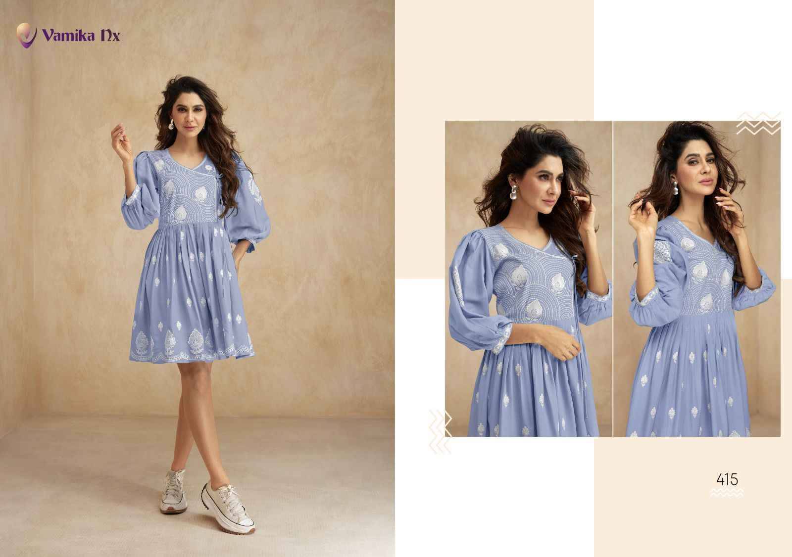 Ibadat By Vamika 411 To 416 Series Designer Stylish Fancy Colorful Beautiful Party Wear & Ethnic Wear Collection Heavy Rayon Print Kurtis At Wholesale Price