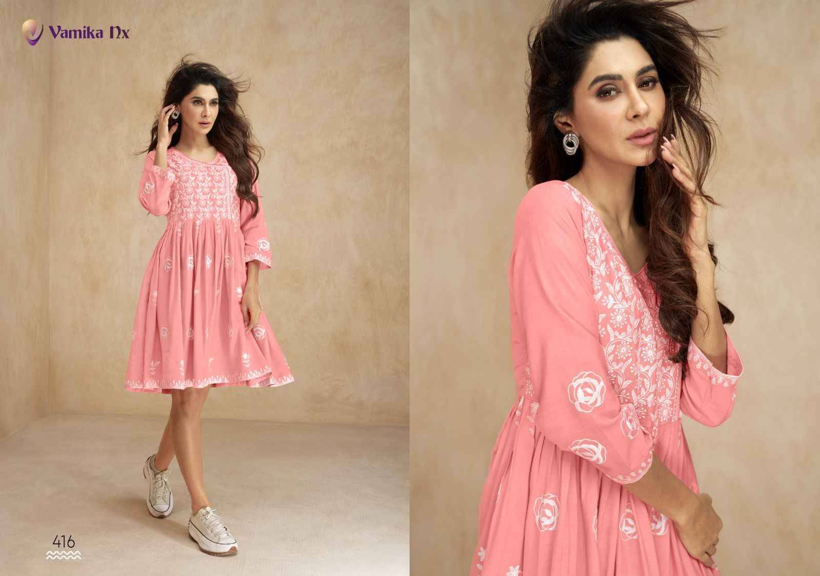 Ibadat By Vamika 411 To 416 Series Designer Stylish Fancy Colorful Beautiful Party Wear & Ethnic Wear Collection Heavy Rayon Print Kurtis At Wholesale Price