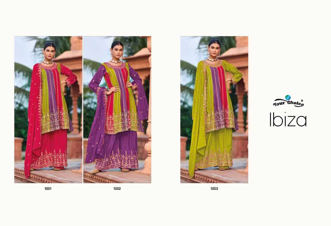 Ibiza By Your Choice 1001 To 1003 Series Beautiful Sharara Suits Stylish Fancy Colorful Casual Wear & Ethnic Wear Heavy Chinnon Dresses At Wholesale Price