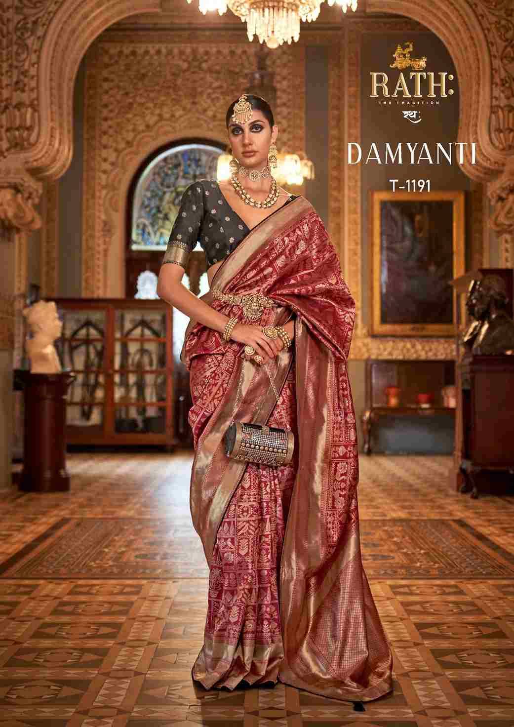 Damyanti By Rath 1190 To 1198 Series Indian Traditional Wear Collection Beautiful Stylish Fancy Colorful Party Wear & Occasional Wear Pure Silk Sarees At Wholesale Price