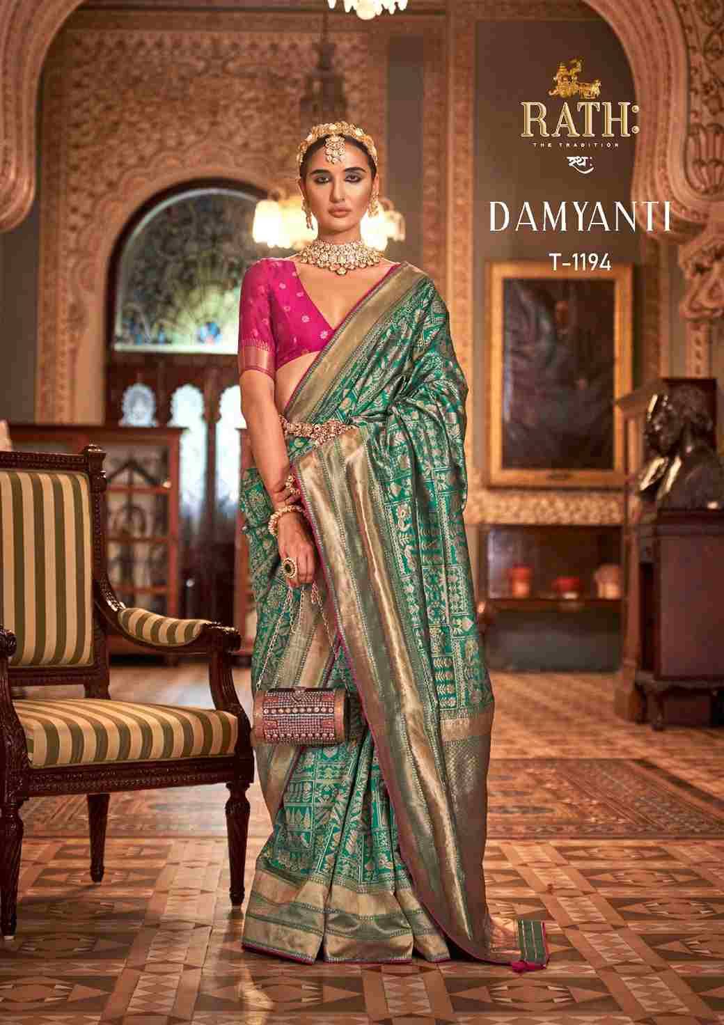 Damyanti By Rath 1190 To 1198 Series Indian Traditional Wear Collection Beautiful Stylish Fancy Colorful Party Wear & Occasional Wear Pure Silk Sarees At Wholesale Price