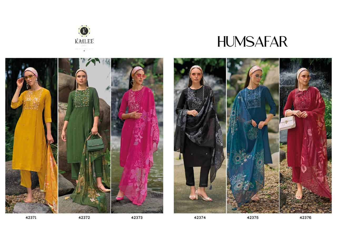 Humsafar By Kailee 42371 To 42376 Series Beautiful Festive Suits Stylish Fancy Colorful Casual Wear & Ethnic Wear Viscose Silk Dresses At Wholesale Price