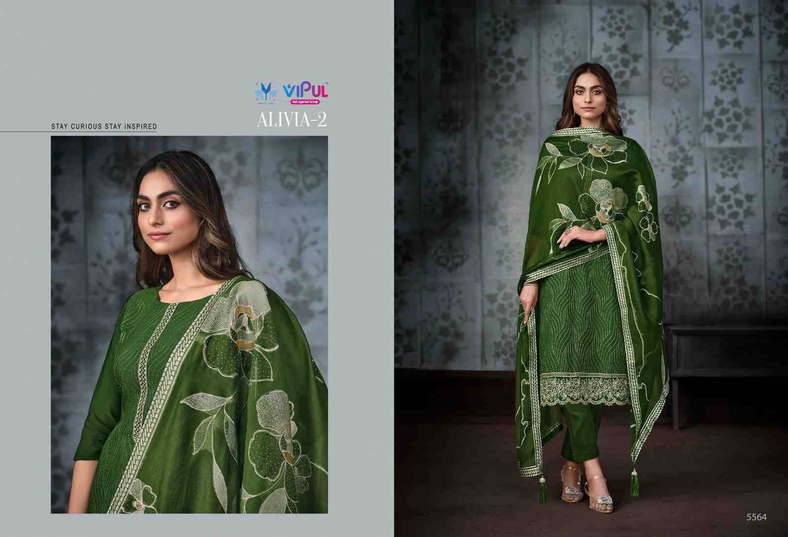 Alivia Vol-2 By Vipul Fashion 5561 To 5566 Series Beautiful Festive Suits Colorful Stylish Fancy Casual Wear & Ethnic Wear Chinnon Chiffon With Work Dresses At Wholesale Price