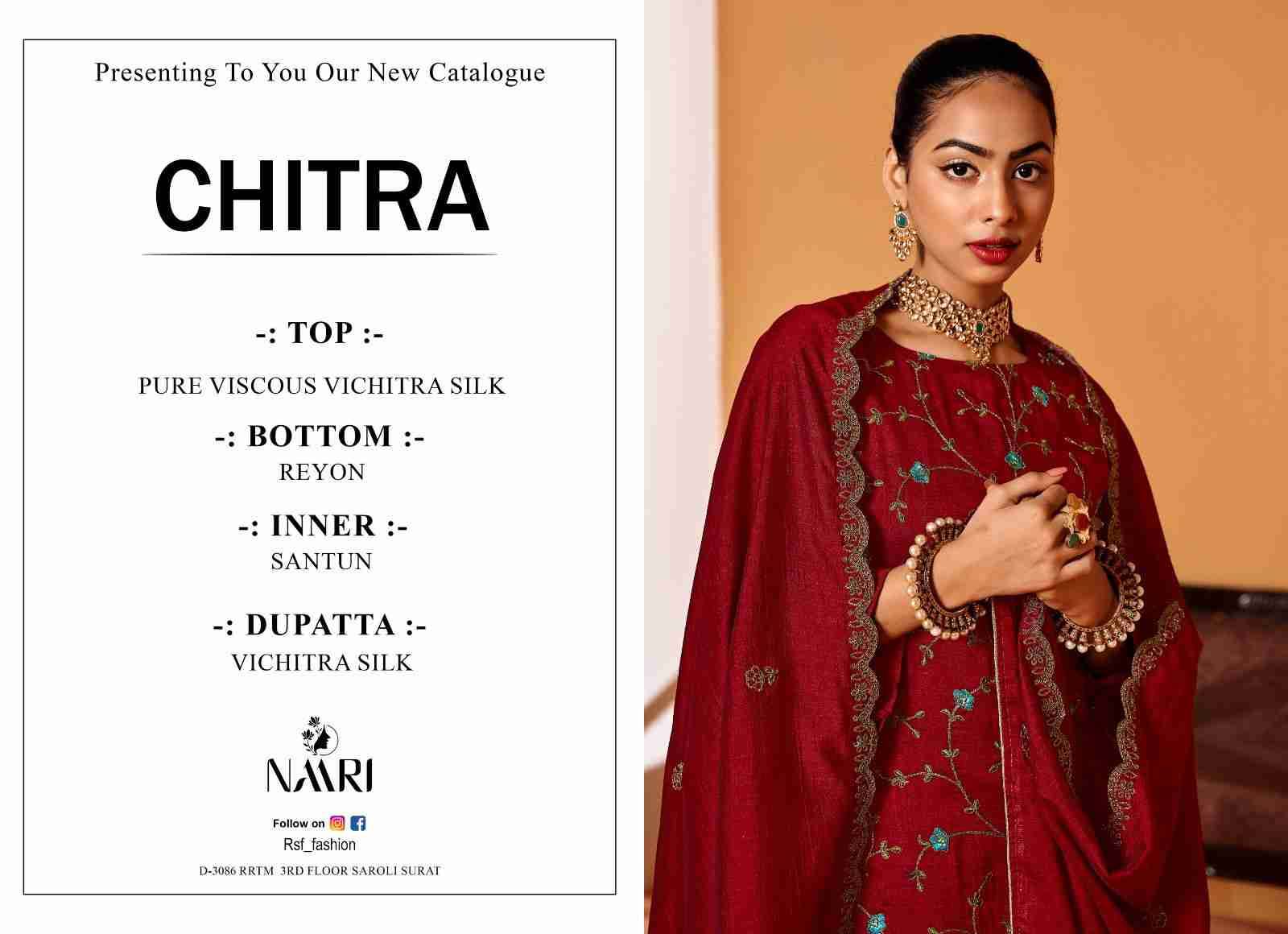 Chitra By Naari 48001 To 48004 Series Designer Suits Collection Beautiful Stylish Colorful Fancy Party Wear & Occasional Wear Georgette Silk/Jacquard Dresses At Wholesale Price
