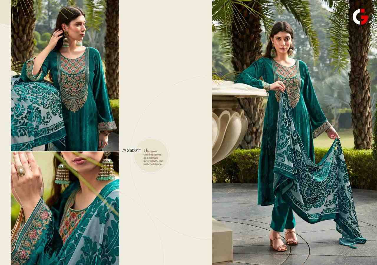 Zara By Gull Jee 25001 To 25006 Series Beautiful Festive Suits Stylish Fancy Colorful Party Wear & Occasional Wear Viscose Velvet Embroidered Dresses At Wholesale Price