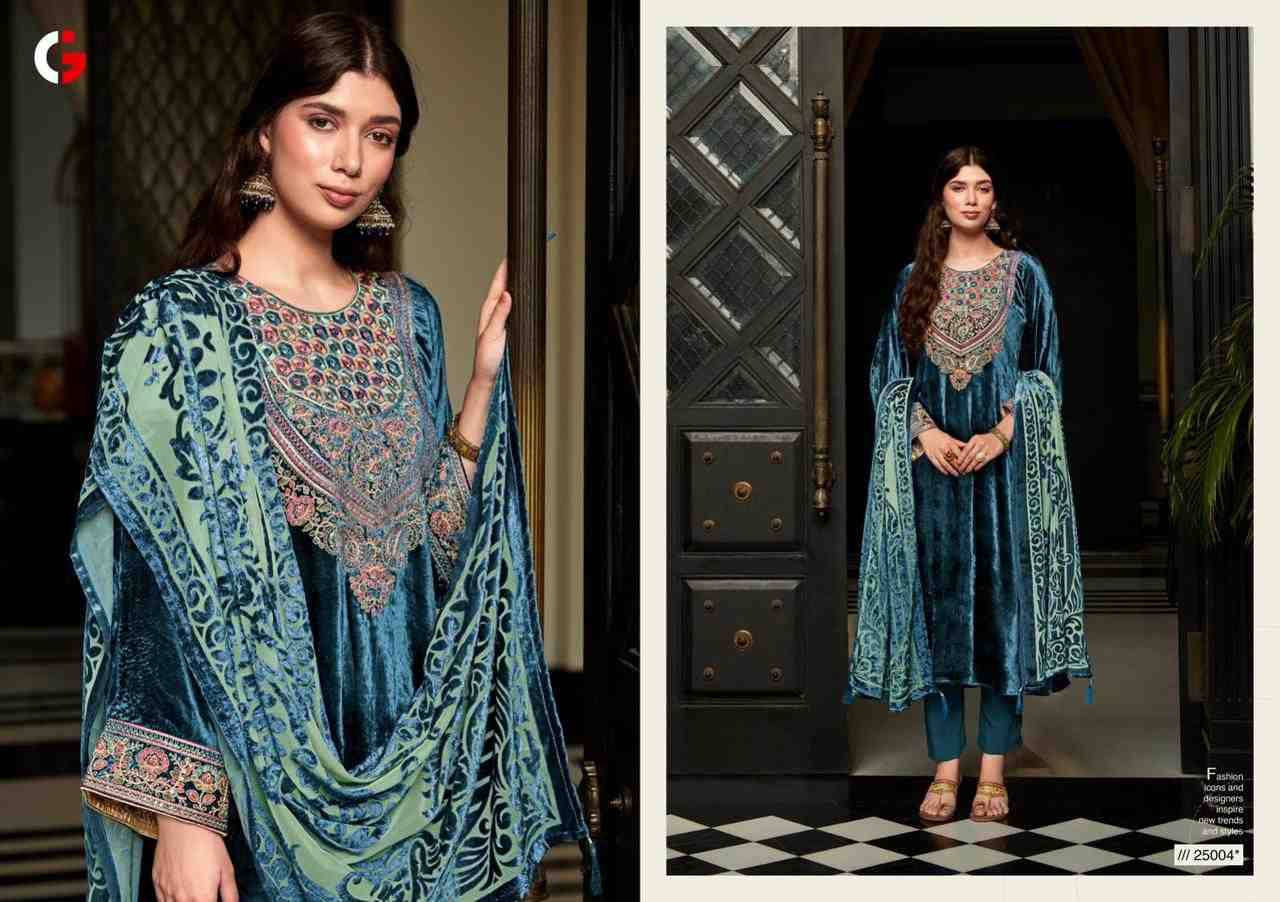 Zara By Gull Jee 25001 To 25006 Series Beautiful Festive Suits Stylish Fancy Colorful Party Wear & Occasional Wear Viscose Velvet Embroidered Dresses At Wholesale Price