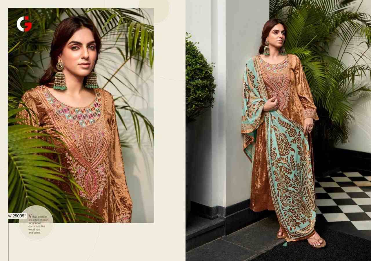 Zara By Gull Jee 25001 To 25006 Series Beautiful Festive Suits Stylish Fancy Colorful Party Wear & Occasional Wear Viscose Velvet Embroidered Dresses At Wholesale Price