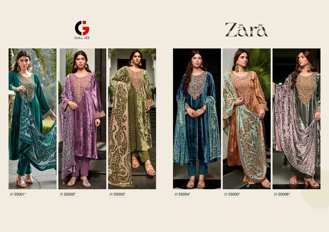 Zara By Gull Jee 25001 To 25006 Series Beautiful Festive Suits Stylish Fancy Colorful Party Wear & Occasional Wear Viscose Velvet Embroidered Dresses At Wholesale Price