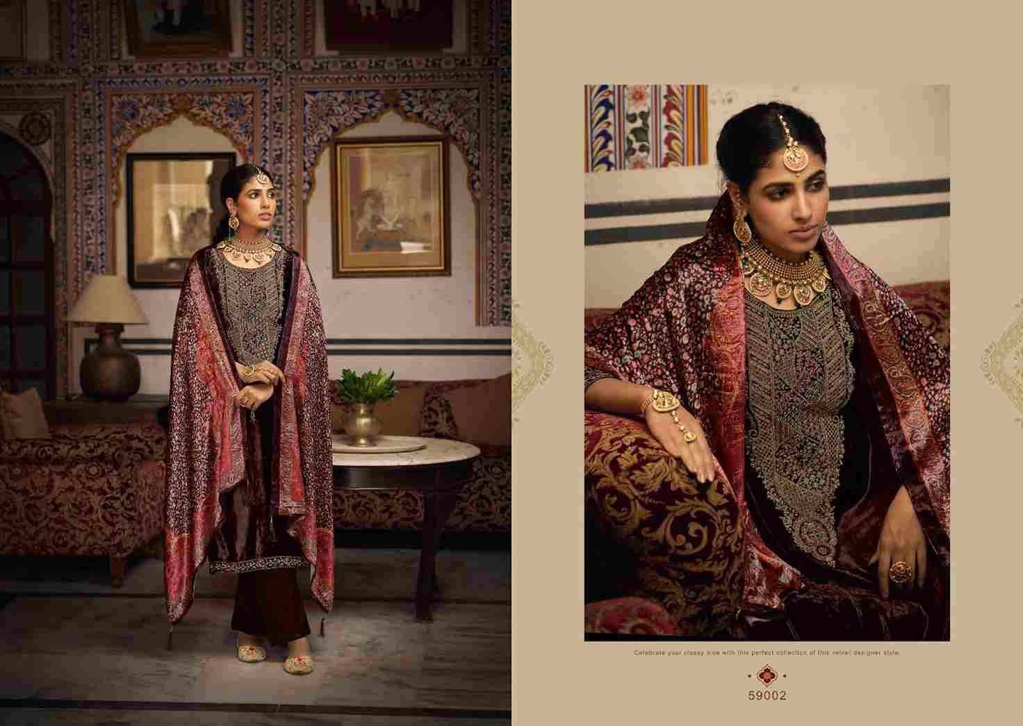 Guzaarish By Nishant Fashion 59001 To 59006 Series Beautiful Festive Suits Stylish Fancy Colorful Party Wear & Occasional Wear Viscose Velvet Embroidered Dresses At Wholesale Price