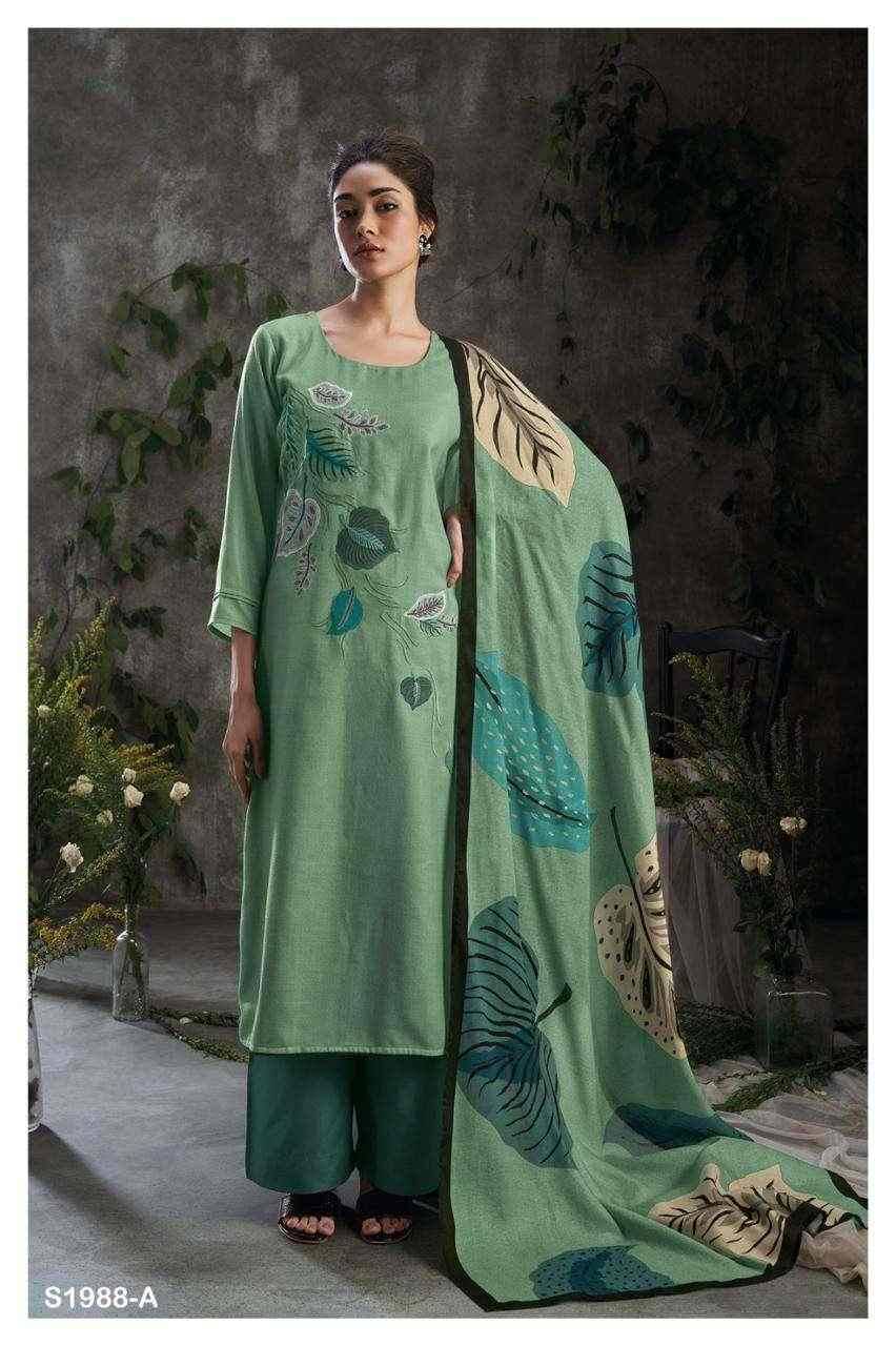 Spirit-1988 By Ganga Fashion 1988-A To 1988-D Series Beautiful Stylish Festive Suits Fancy Colorful Casual Wear & Ethnic Wear & Ready To Wear Premium Pashmina Print With Embroidery Dresses At Wholesale Price