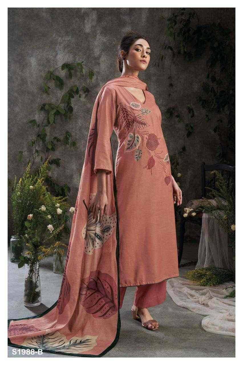 Spirit-1988 By Ganga Fashion 1988-A To 1988-D Series Beautiful Stylish Festive Suits Fancy Colorful Casual Wear & Ethnic Wear & Ready To Wear Premium Pashmina Print With Embroidery Dresses At Wholesale Price