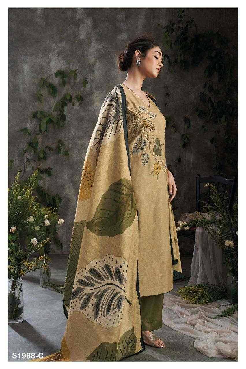 Spirit-1988 By Ganga Fashion 1988-A To 1988-D Series Beautiful Stylish Festive Suits Fancy Colorful Casual Wear & Ethnic Wear & Ready To Wear Premium Pashmina Print With Embroidery Dresses At Wholesale Price