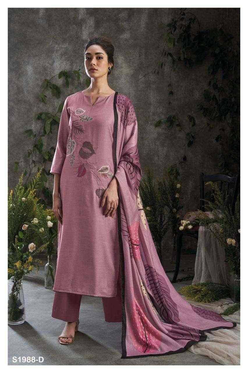 Spirit-1988 By Ganga Fashion 1988-A To 1988-D Series Beautiful Stylish Festive Suits Fancy Colorful Casual Wear & Ethnic Wear & Ready To Wear Premium Pashmina Print With Embroidery Dresses At Wholesale Price