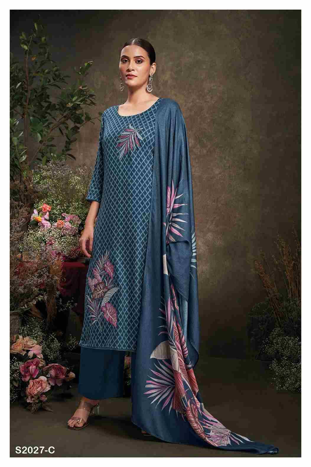 Wayan-2027 By Ganga Fashion 2027-A To 2027-D Series Designer Festive Suits Beautiful Stylish Fancy Colorful Party Wear & Occasional Wear Pure Pashmina Print With Work Dresses At Wholesale Price