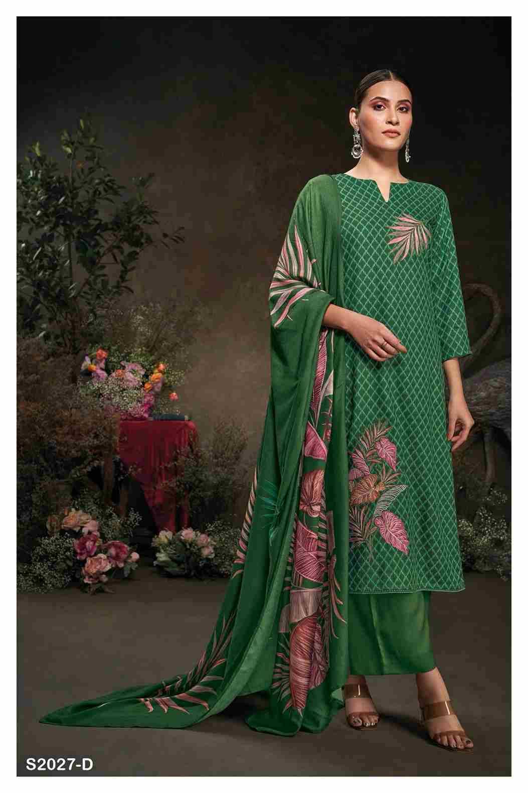 Wayan-2027 By Ganga Fashion 2027-A To 2027-D Series Designer Festive Suits Beautiful Stylish Fancy Colorful Party Wear & Occasional Wear Pure Pashmina Print With Work Dresses At Wholesale Price