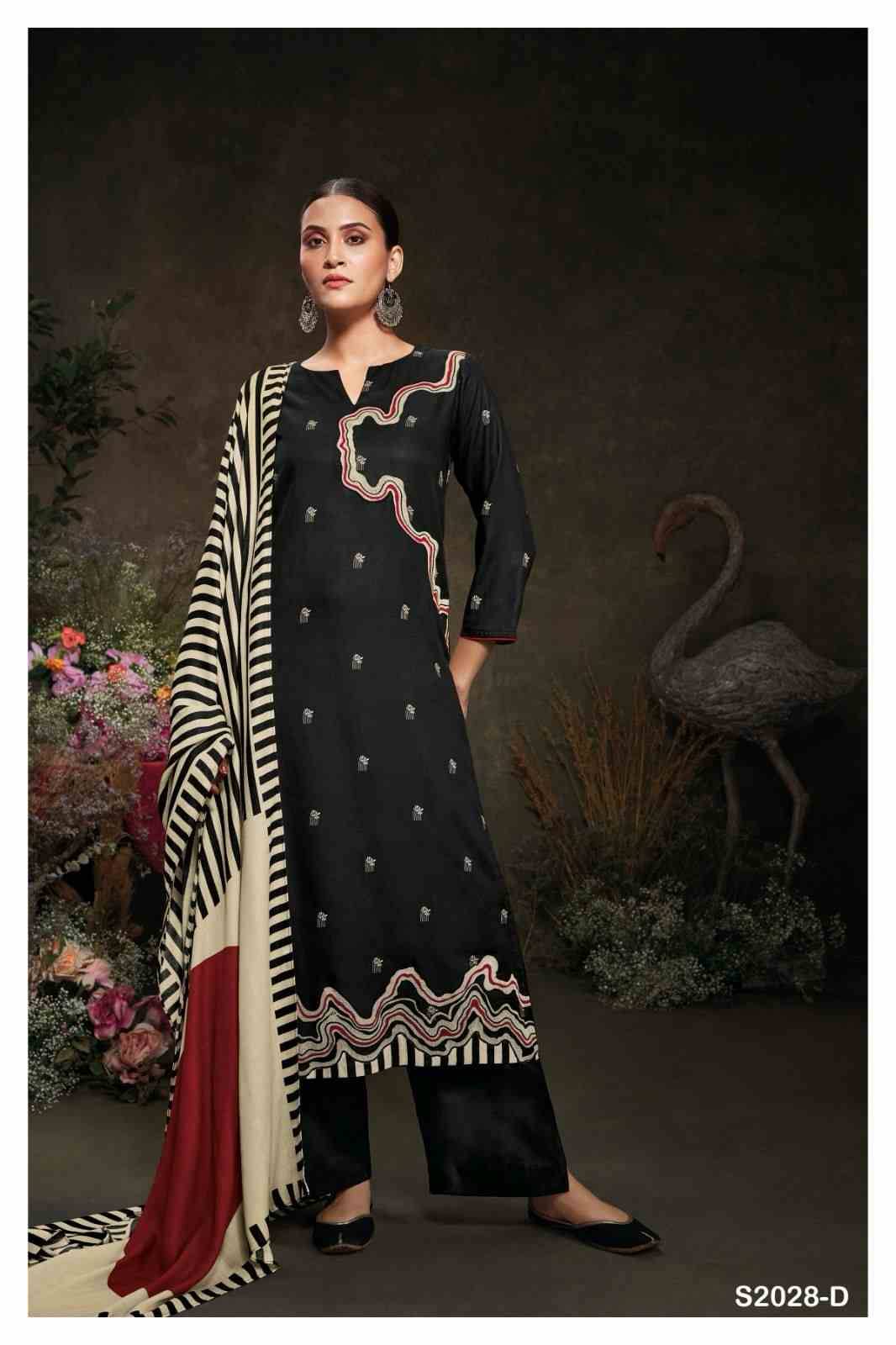 Jaya-2028 By Ganga Fashion 2028-A To 2028-D Series Designer Festive Suits Beautiful Stylish Fancy Colorful Party Wear & Occasional Wear Pure Pashmina Print With Work Dresses At Wholesale Price