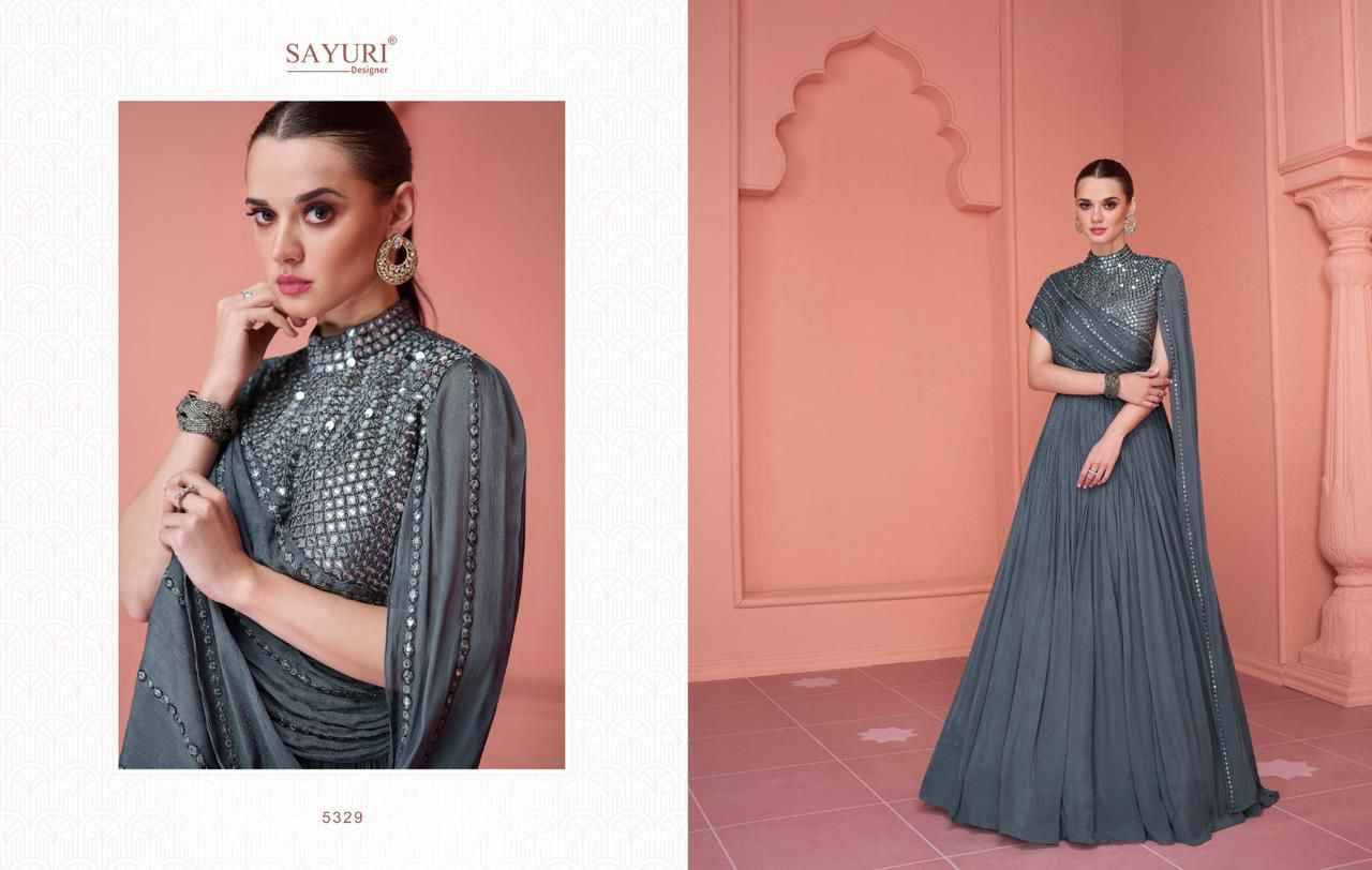 Kiara By Sayuri 5329 To 5331 Series Beautiful Stylish Fancy Colorful Casual Wear & Ethnic Wear Chinnon Silk/Georgette Gowns At Wholesale Price