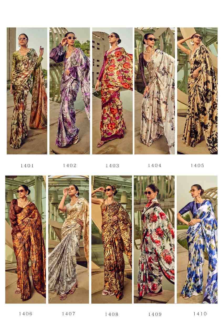 RF 1401 Series By Fashid Wholesale 1401 To 1410 Series Indian Traditional Wear Collection Beautiful Stylish Fancy Colorful Party Wear & Occasional Wear Satin Sarees At Wholesale Price