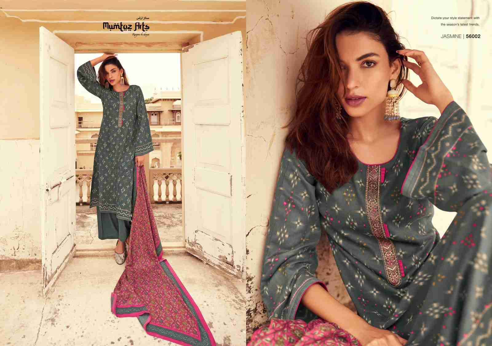 Jasmine By Mumtaz Arts 56001 To 56006 Series Beautiful Pakistani Suits Colorful Stylish Fancy Casual Wear & Ethnic Wear Pure Pashmina Print With Embroidered Dresses At Wholesale Price