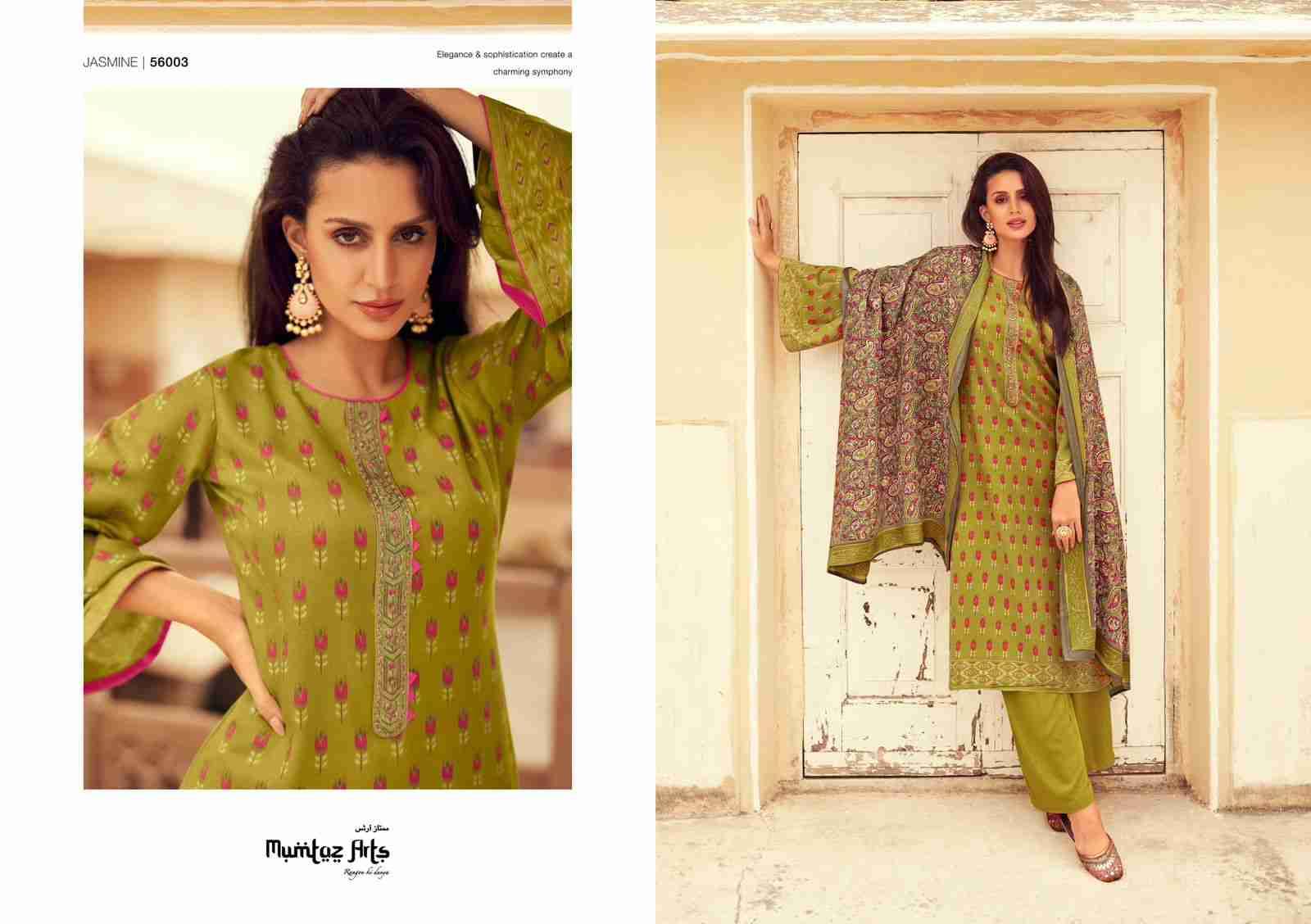 Jasmine By Mumtaz Arts 56001 To 56006 Series Beautiful Pakistani Suits Colorful Stylish Fancy Casual Wear & Ethnic Wear Pure Pashmina Print With Embroidered Dresses At Wholesale Price