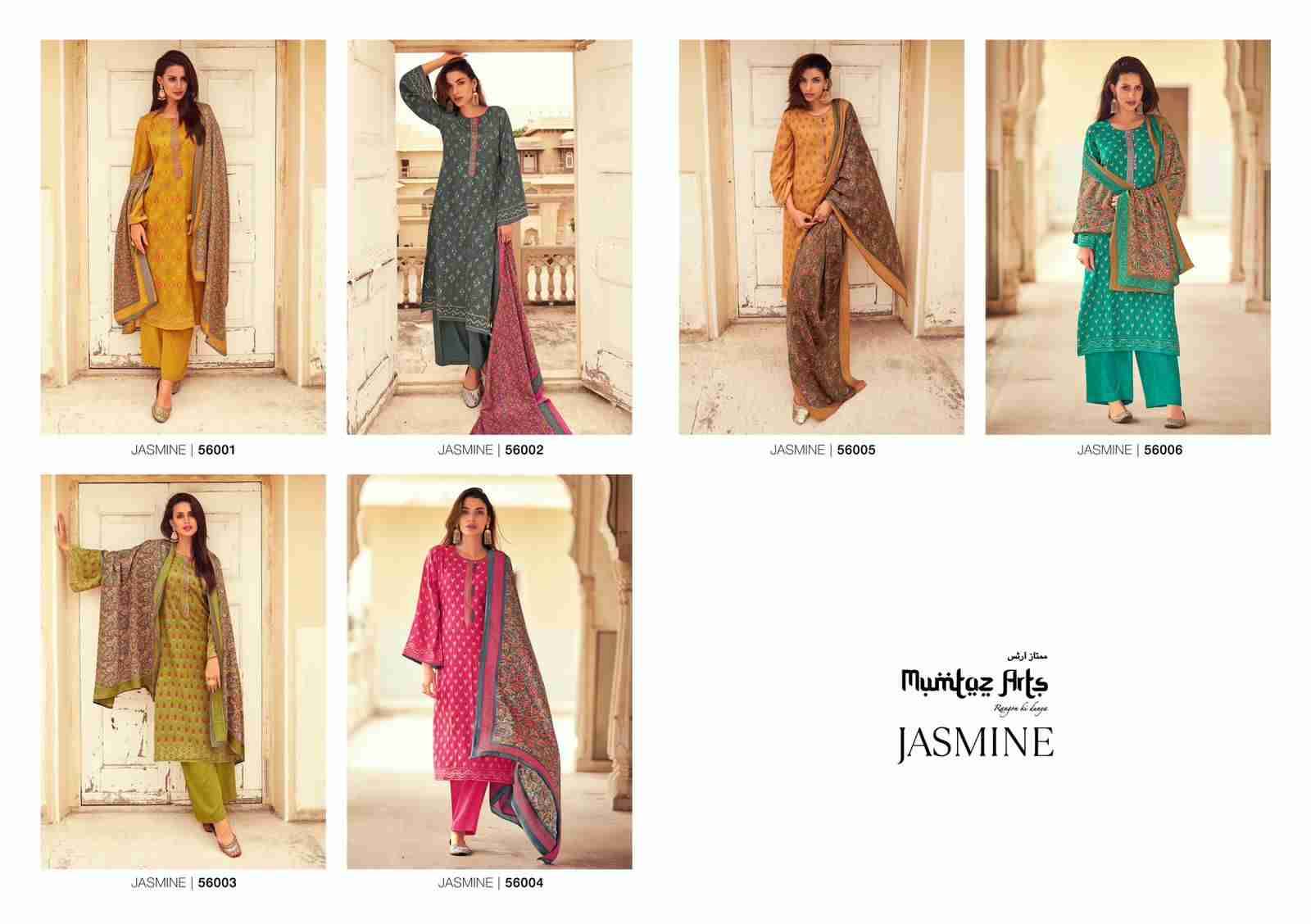Jasmine By Mumtaz Arts 56001 To 56006 Series Beautiful Pakistani Suits Colorful Stylish Fancy Casual Wear & Ethnic Wear Pure Pashmina Print With Embroidered Dresses At Wholesale Price
